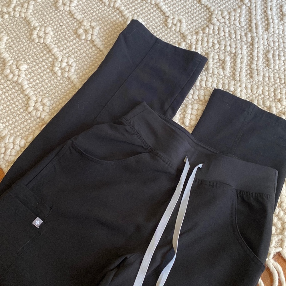 Figs High waisted Kade Cargo Scrub Pants XS Black
